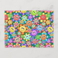 Niedlicher Cartoon Happy Blume Blumenmuster