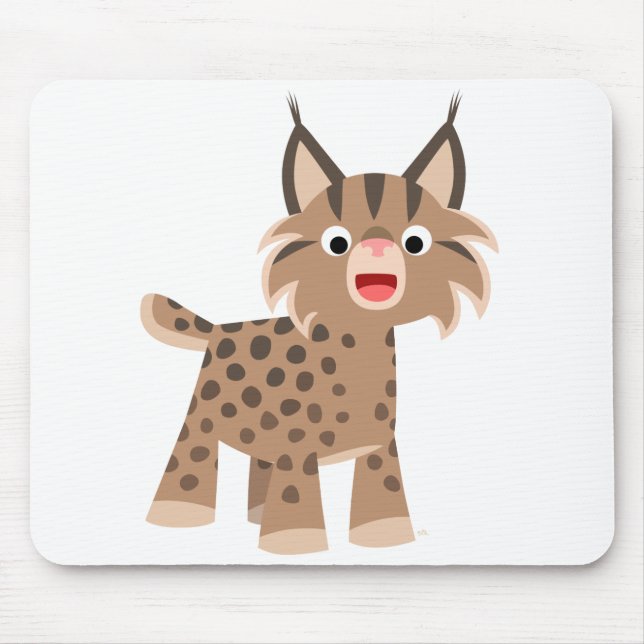 Niedlicher Cartoon Happy Lynx Mousepad (Vorne)