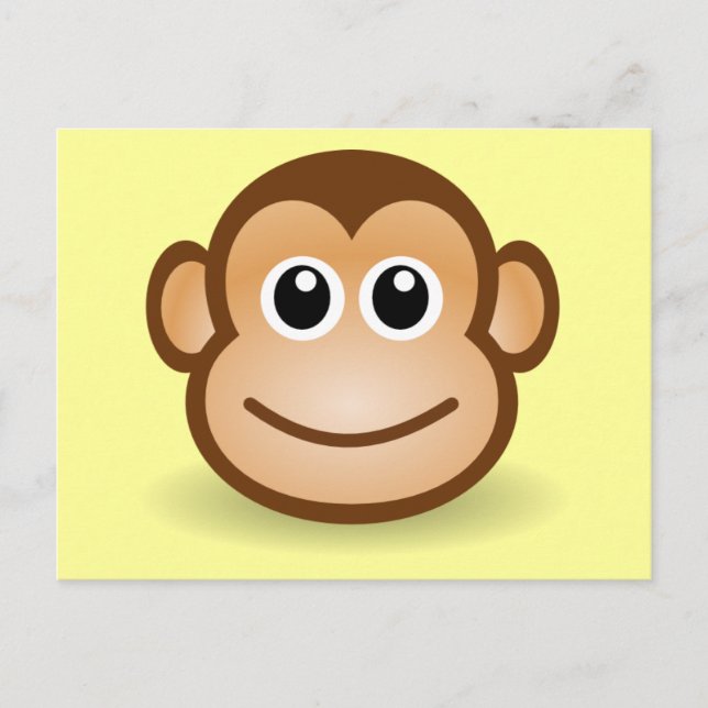 Niedlicher Cartoon Happy Monkey Face Postkarte (Vorderseite)