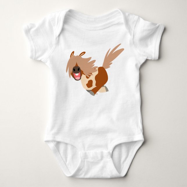 Niedlicher Cartoon Happy Pinto Pony Baby Strampler (Vorderseite)