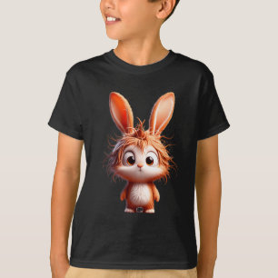 Niedlicher Cartoon-Hase mit lustigem Ausdruck T-Shirt