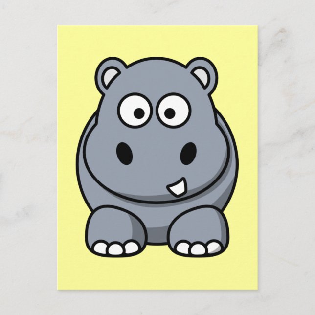 Niedlicher Cartoon Hippo Postkarte (Vorderseite)