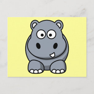 Niedlicher Cartoon Hippo Postkarte