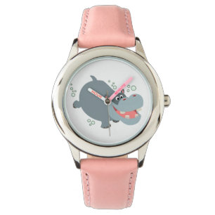 Niedlicher Cartoon Hippo Watch Armbanduhr