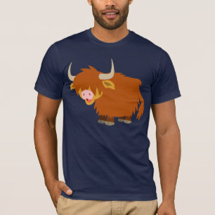 Niedlicher Cartoon-Hochland-Kuh-T - Shirt