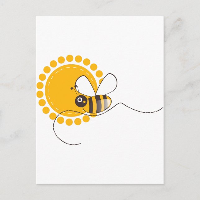 Niedlicher Cartoon Honey Bee Postkarte (Vorderseite)