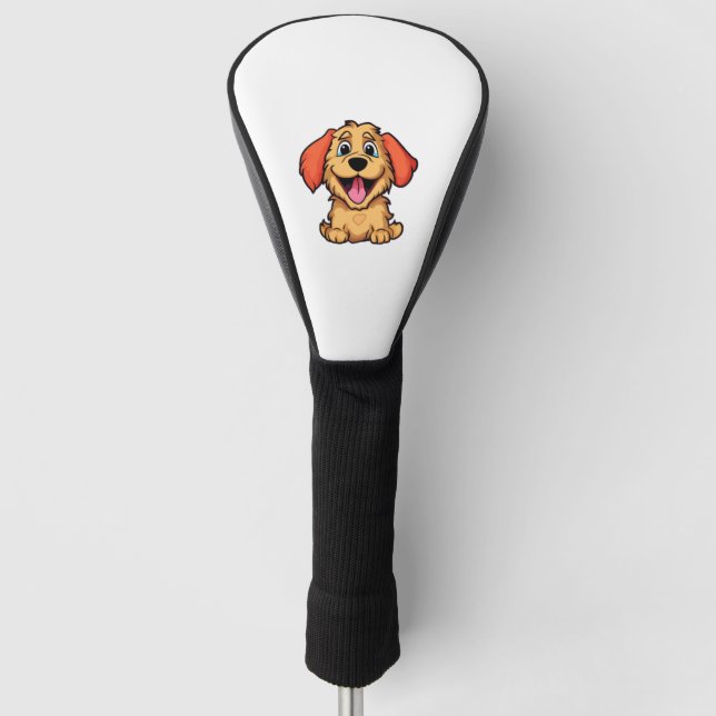 Niedlicher Cartoon-Hund 3 Golf Headcover (Vorderseite)