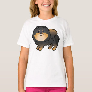 Niedlicher Cartoon-Hund aus Black and Tan-Spitz T-Shirt