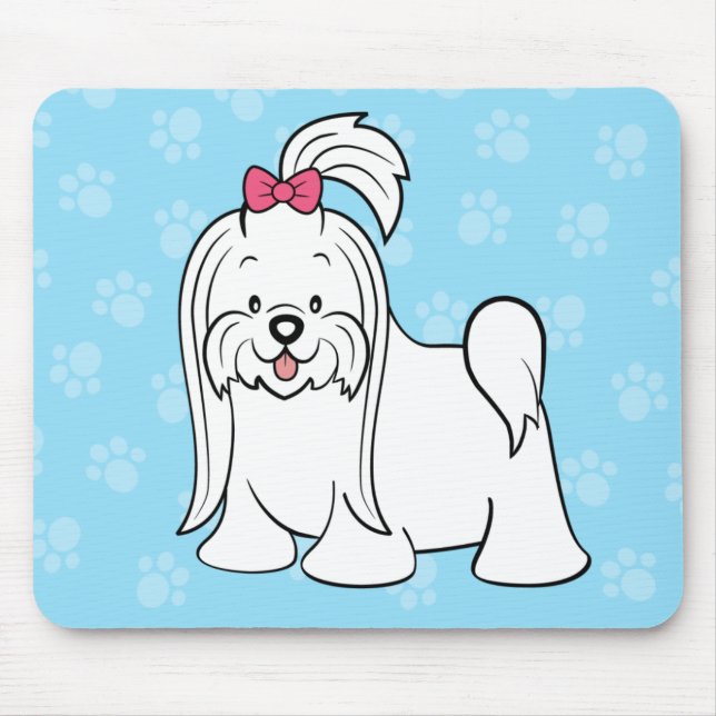 Niedlicher Cartoon-Hund maltesisches Mousepad (Vorne)