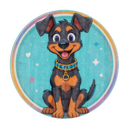 Niedlicher Cartoon Hund mit Collar Schneidebrett