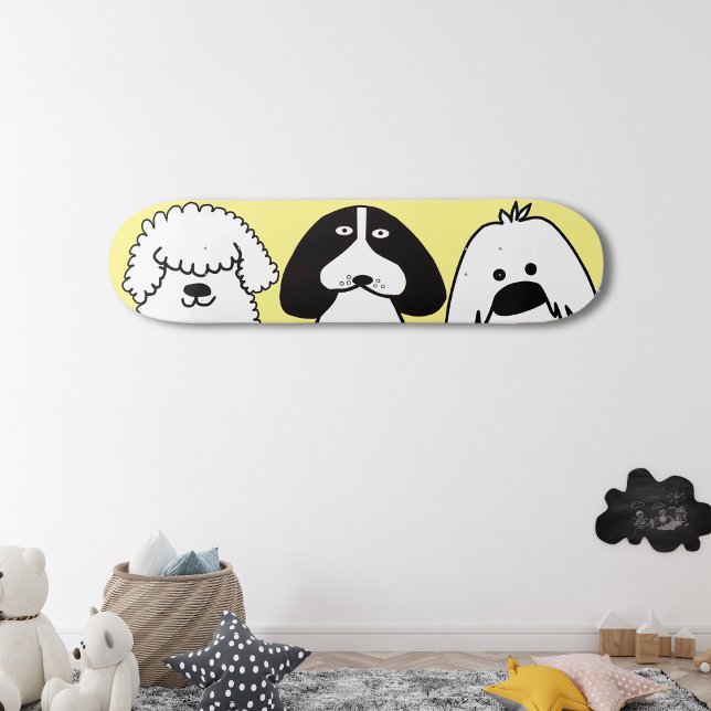 Niedlicher Cartoon Hund Spielerisches Design Skateboard (Von Creator hochgeladen)