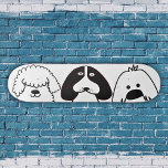 Niedlicher Cartoon Hund Spielerisches Design Skateboard<br><div class="desc">Lassen Sie Ihre Liebe für Hunde und Skate mit diesem zauberhaften rosa Skateboarddeck, das ein spielerisches Trio von Jungtieren im Cartoon-Stil bietet, ausklingen! Das unterhaltsame und minimalistische Design macht es zu einem idealen Ort für Hundefreunde, Haustierzüchter und Skater, die ein einzigartiges und auffälliges Board gewollt haben. Die kühnen Schwarz-Weiß-Illustrationen Pop...</div>
