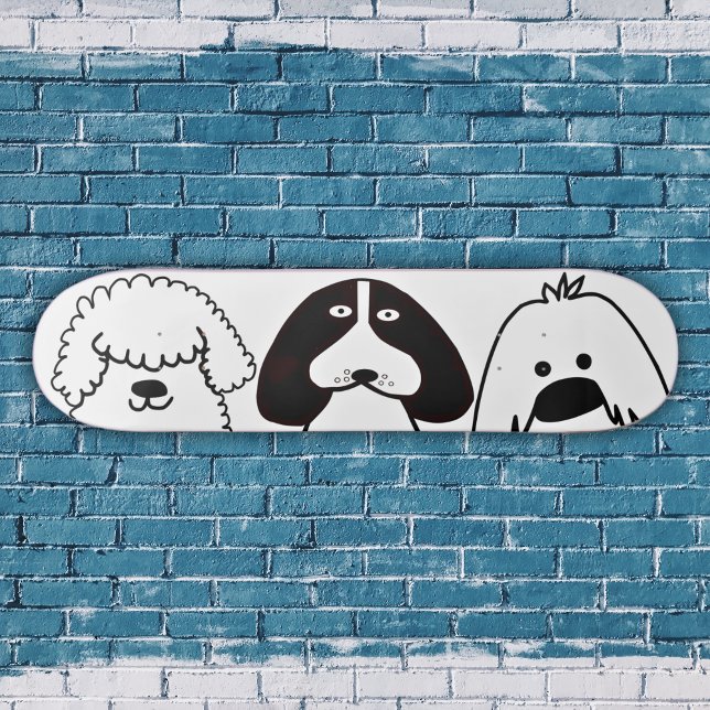 Niedlicher Cartoon Hund Spielerisches Design Skateboard (Von Creator hochgeladen)