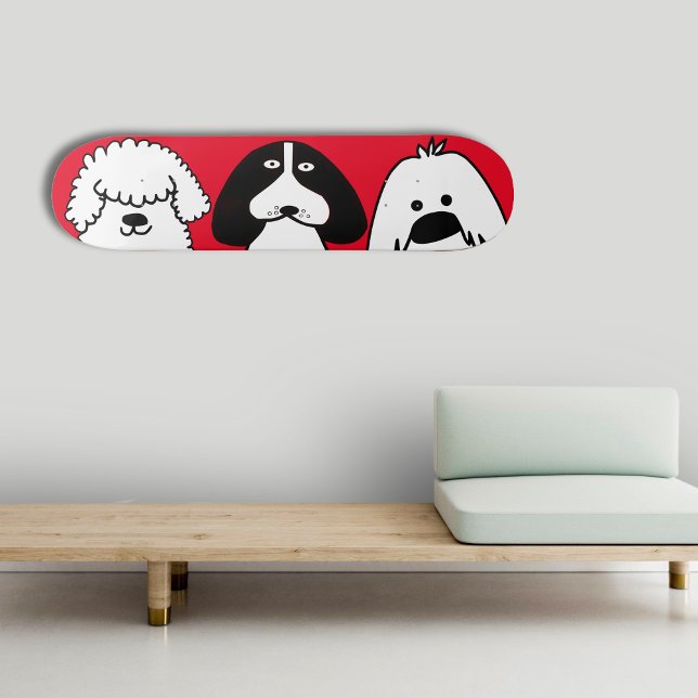 Niedlicher Cartoon Hund Spielerisches Design Skateboard (Von Creator hochgeladen)