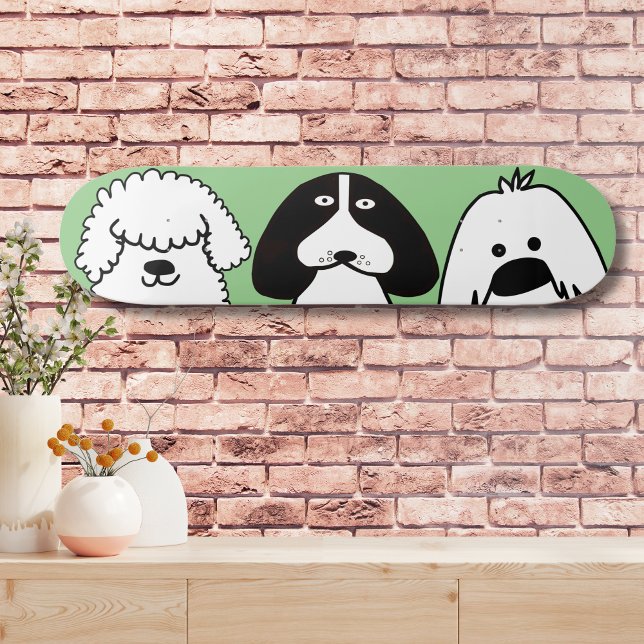 Niedlicher Cartoon Hund Spielerisches Design Skateboard (Von Creator hochgeladen)