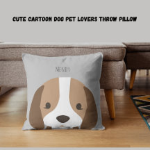 Niedlicher Cartoon Hunde Liebhaber Kissen werfen