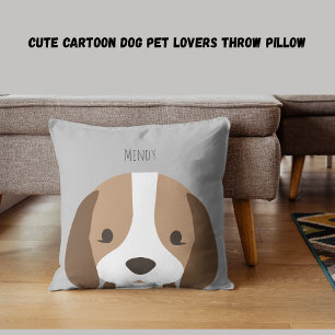 Niedlicher Cartoon Hunde Liebhaber Kissen werfen