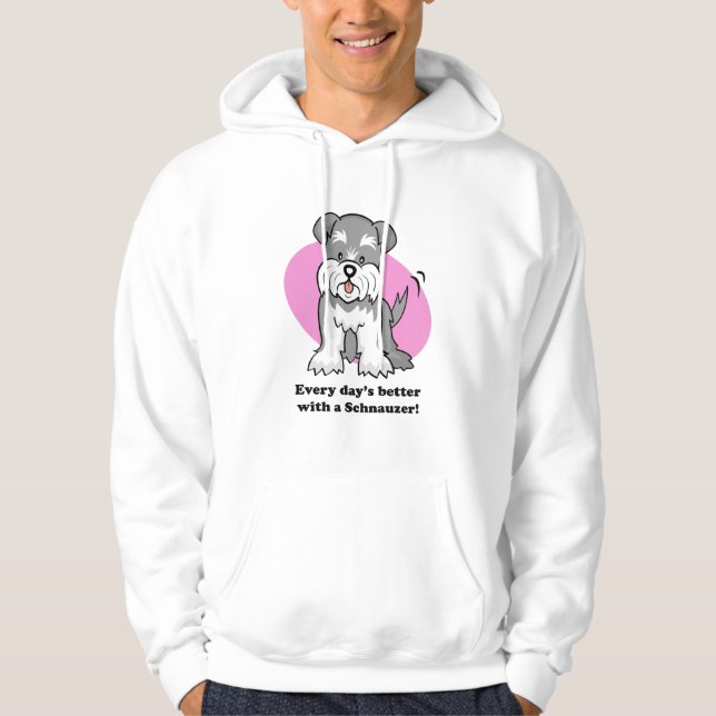 Niedlicher Cartoon-HundeSchnauzerHoodie Hoodie (Vorderseite)