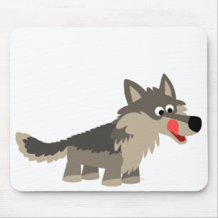 Niedlicher Cartoon Hungerfestungen Wolf Mousepad