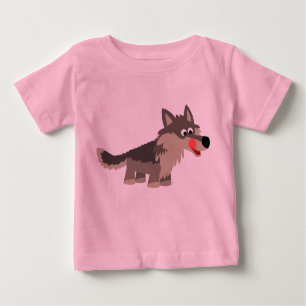 Niedlicher Cartoon-hungriger Wolf-Baby-T - Shirt