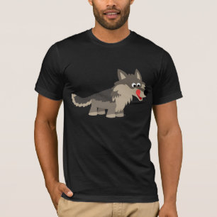 Niedlicher Cartoon-hungriger Wolf-T - Shirt