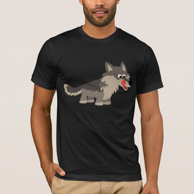 Niedlicher Cartoon-hungriger Wolf-T - Shirt (Vorderseite)