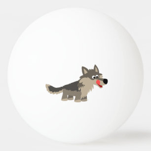 Niedlicher Cartoon-hungriger WolfPing Pong Ball Tischtennisball