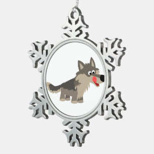 Niedlicher Cartoon Hungry Wolf Pewter Ornament