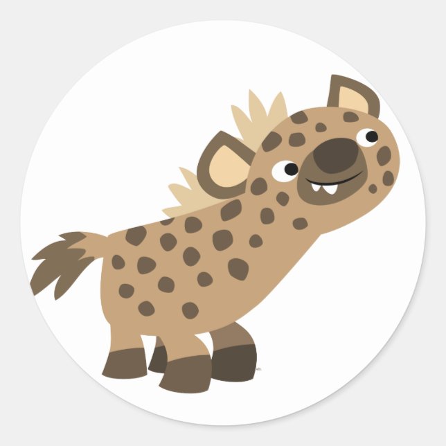 Niedlicher Cartoon Hyena Sticker (Vorderseite)