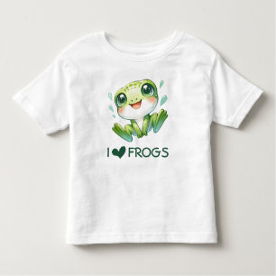 Niedlicher Cartoon I Liebe Frosch Kleinkind T-shirt