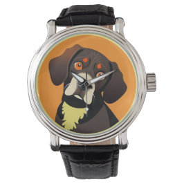 Niedlicher Cartoon Illustration eines Welpen Armbanduhr