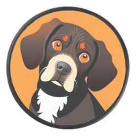 Niedlicher Cartoon Illustration eines Welpen Eishockey Puck