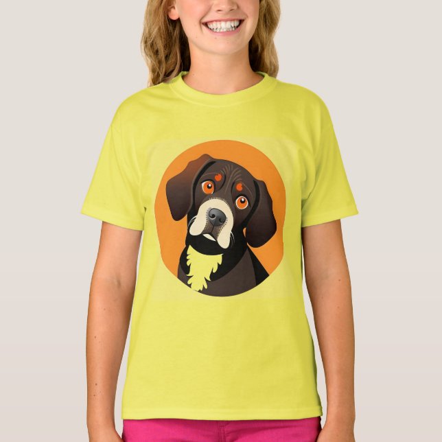 Niedlicher Cartoon Illustration eines Welpen T-Shirt (Vorderseite)