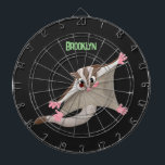 Niedlicher Cartoon-Illustrator Dartscheibe<br><div class="desc">Dieser glückliche,  niedliche Zuckersegler ist nachts aktiv. Gezeichnet in lustigen Cartoon Kinder Illustration Stil.</div>