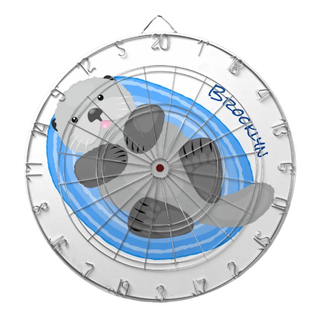 Niedlicher Cartoon-Illustrator Dartscheibe (vorne)