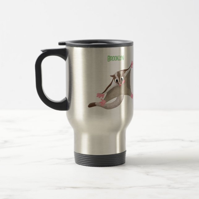 Niedlicher Cartoon-Illustrator Reisebecher (Links)