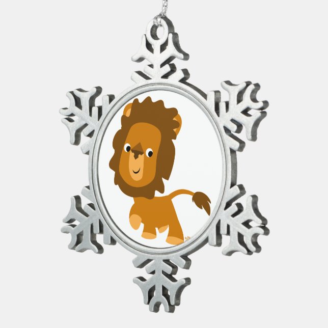 Niedlicher Cartoon Inhalt Löwenzahn Schneeflocken Zinn-Ornament (Rechts)