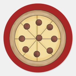 Niedlicher Cartoon Italienische Pizza Pie Leckeres Runder Aufkleber