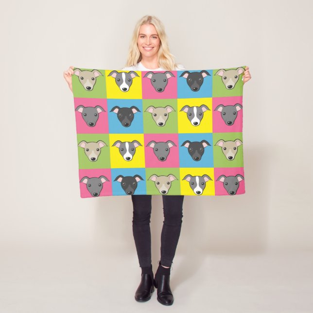 Niedlicher Cartoon Italienische Windhunde Pop Kuns Fleecedecke (Beispiel)