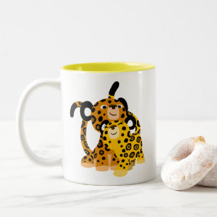 Niedlicher Cartoon Jaguars in Liebe Tasse