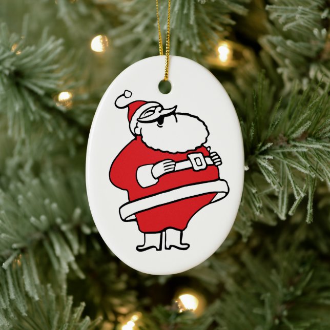 Niedlicher Cartoon Jolly Santa Claus Laughing Ho H Keramik Ornament (Baum)