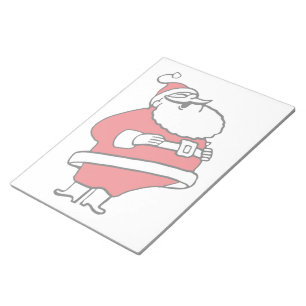 Niedlicher Cartoon Jolly Santa Claus Laughing Ho H Notizblock