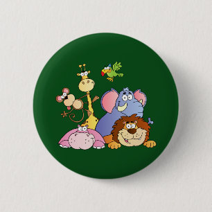 Niedlicher Cartoon Jungle Button