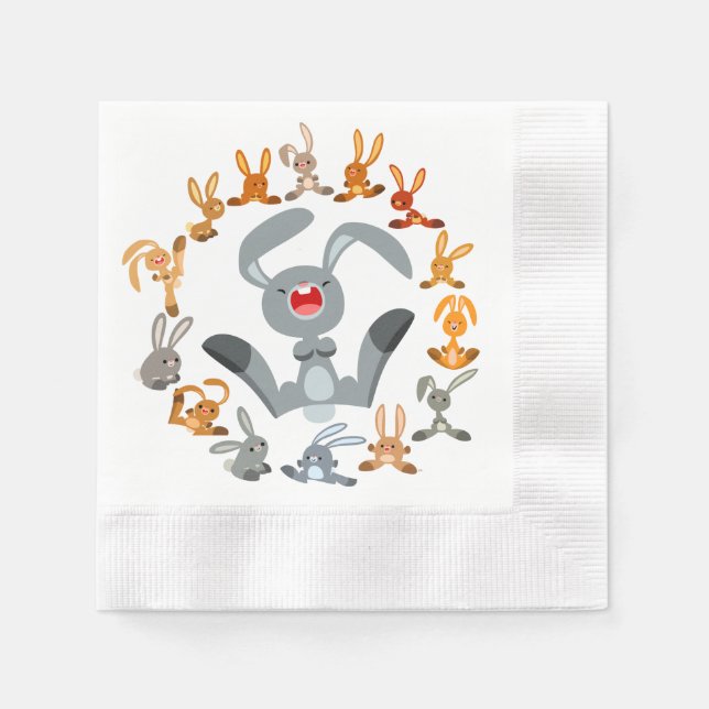 Niedlicher Cartoon Kanbits Mandala Paper Napkins Serviette (Vorderseite)