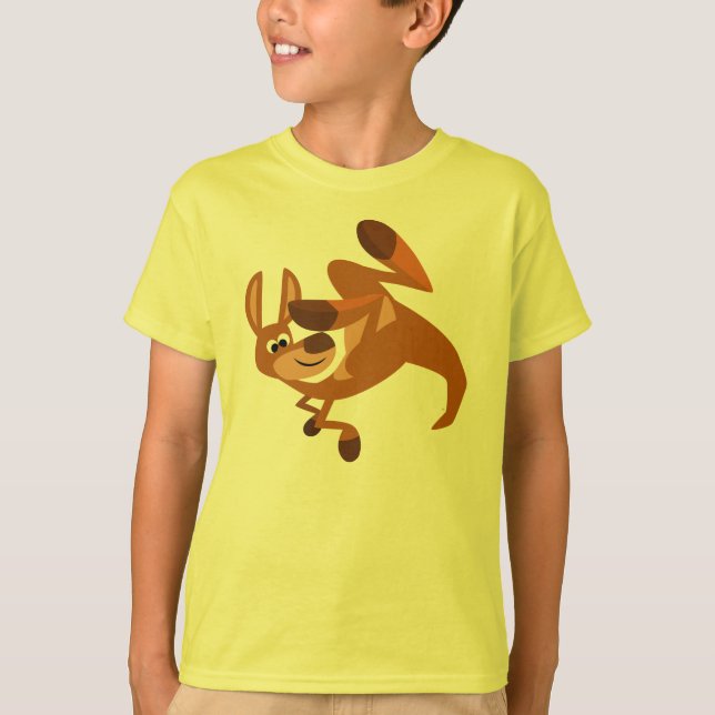 Niedlicher Cartoon Kangaroo's Somersault Kids T -  T-Shirt (Vorderseite)