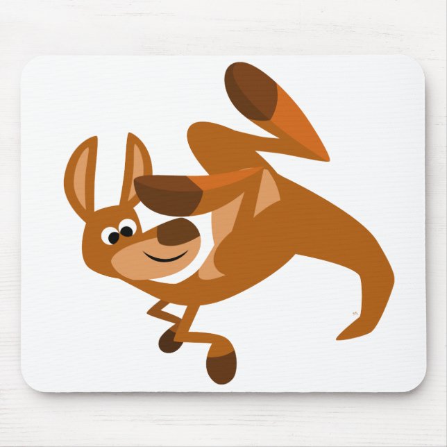 Niedlicher Cartoon Kangaroo's Somersault Mousepad (Vorne)