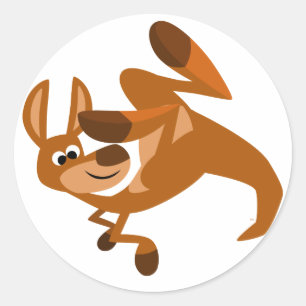 Niedlicher Cartoon Kangaroo's Somersault Sticker