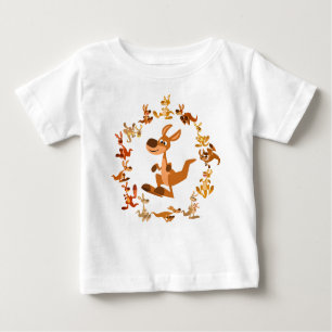 Niedlicher Cartoon-Kängurusmandala-Baby-T - Shirt