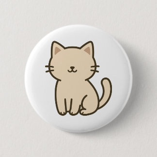 Niedlicher Cartoon Katze Illustration - Minimal Be Button