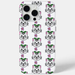 Niedlicher Cartoon Katze mit Blume auf ihrem Kopf Case-Mate iPhone Hülle